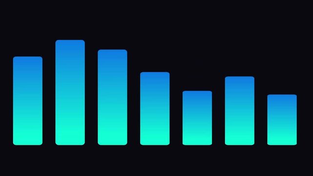 Animated Audio Equalizer Bars Motion Background Blue Teal Ocean Gradient Sound Wave Music Loop