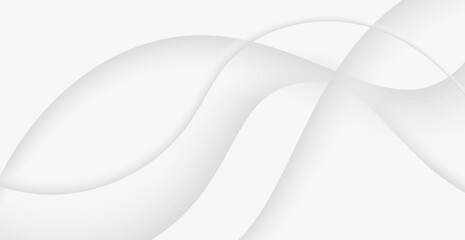 Fototapeta premium Grey Background with Wave Line Pattern. Technology Banner. Abstract Minimal Business Wallpaper. Vector Illustration