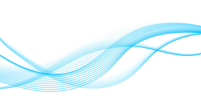Minimalist Blue Wave Line Background. Technology Banner. Abstract Business Wallpaper. Vector Illustration