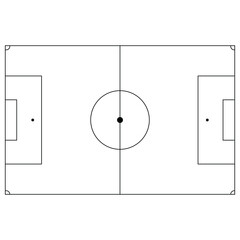  Clean soccer field blueprint designed with accurate proportions and official markings. Perfect for tactical boards, sports presentations, training manuals, mobile apps, websites, and football © aamir