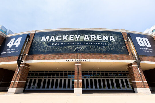 West Lafayette, IN, USA - July 29, 2025: Mackey Arena is home to the Purdue University Boilermakers basketball teams that opened in 1967.