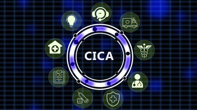 Futuristic Cica Skincare Science and Centella Asiatica Soothing HUD Interface Animation 4K