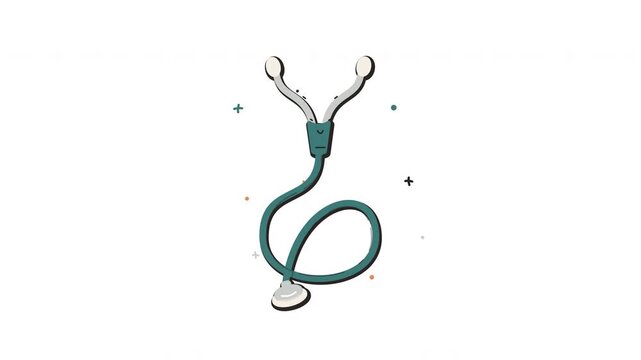 Stethoscope Medical Equipment Animated Illustration Healthcare Loop