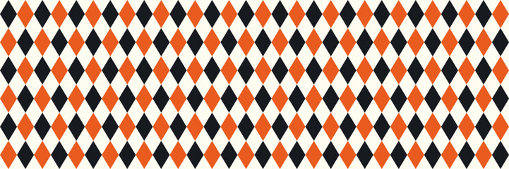 Black and red rhombus seamless vector pattern, Vintage diamond shapes circus background for fabric design © dollitude