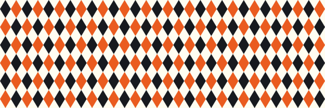 Black and red rhombus seamless vector pattern, Vintage diamond shapes circus background for fabric design
