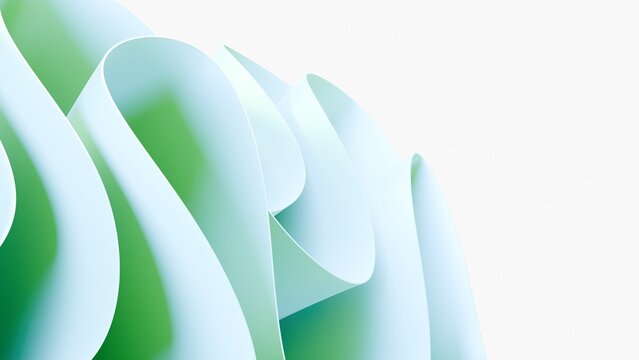 Abstract Green Blue 3D Curves Gradient Minimal Background For Technology Design