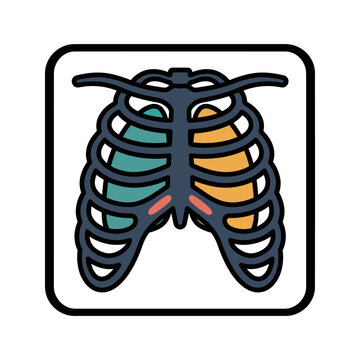 Chest Ribcage X-Ray Scan Icon for Pulmonology