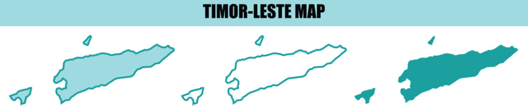 Timor leste map icon illustration with outline and solid style elements on grid background.