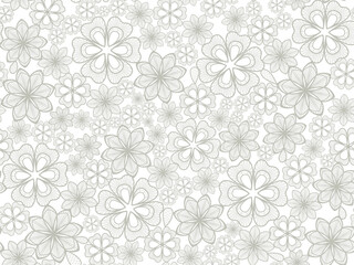 Fototapeta premium Seamless floral background with white lace leaves.Vector white lace branches with flowers