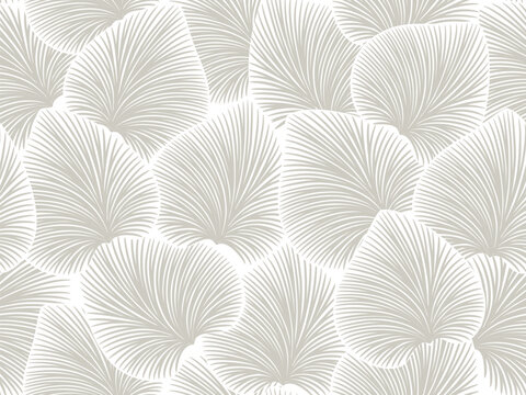 seamless white floral background with abstract grey  leaves. Vector floral pattern