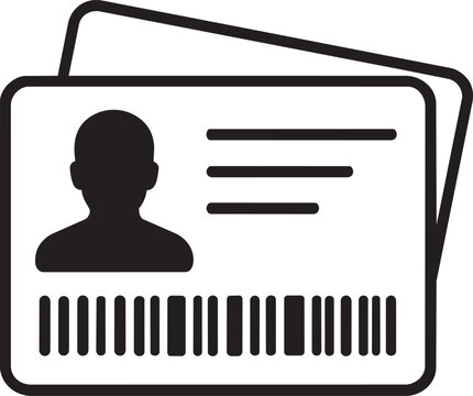 Identity card name badge user pass profile document security print collateral simple line outline vector editable stroke illustration