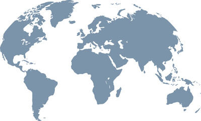 Fototapeta premium Minimalist World Map Illustration with Soft Grey Continents on a Plain White Background