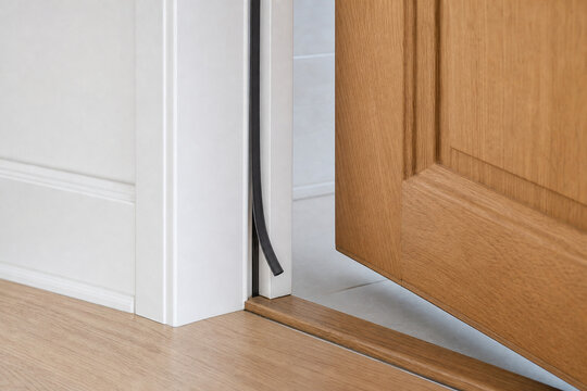 Detached Door Jamb Weather Seal Showing Draft and Insulation Failure