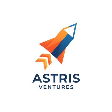 A colorful abstract rocket logo represents Astris Ventures with growth and innovation.