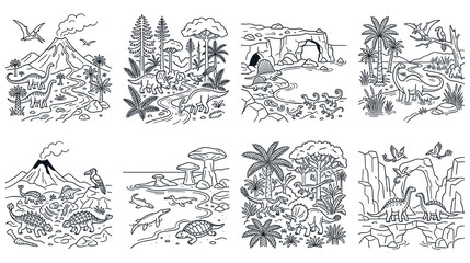 Prehistoric dinosaur landscapes and extinct world scenes. © GW