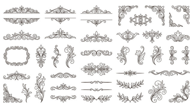 Vintage ornament frames, dividers, borders, and corners.