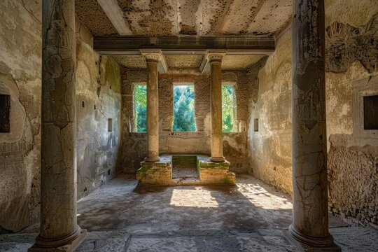 Ancient Etruscan Villa Romana Poggio Gramignano Archaeological Ruins Historical Architecture Heritage