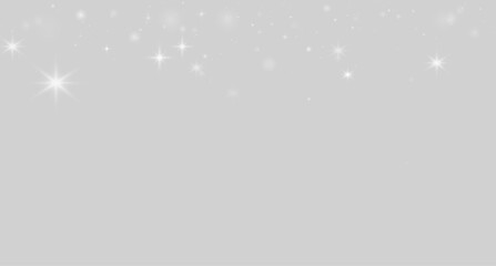 Fototapeta premium White magical snow glitter field with crystal dust particles, elegant frozen atmosphere, transparent background, vector. 