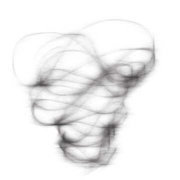 Abstract black smoke wave brush stroke