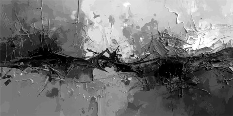 Monochromatic Abstract Texture A striking monochromatic abstract artwork featuring bold impasto strokes and a dynamic interplay of light and shadow. © alamin el neno polla