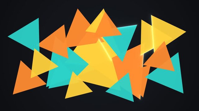 Abstract Geometric Triangles Motion Background with Light Sweeps