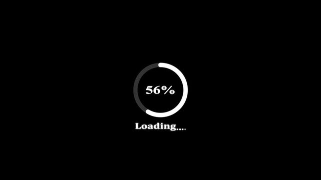 Circular loading progress 0 to 100 bar animation with percentage counter for web and app ui circle