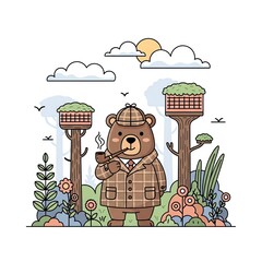 Detective Bear in Nature. © RonAway