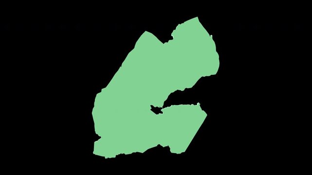 Dijibouti green 3D map spin perfect 10 second loop black background