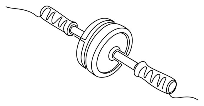Ab abdominal exercise roller wheel for core workout in continuous line art style