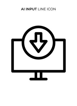AI Input Line Icon, Artificial Intelligence Input Outline Vector