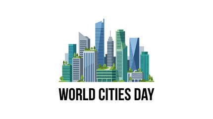 Obraz premium Modern sustainable city skyline vector with green roof buildings