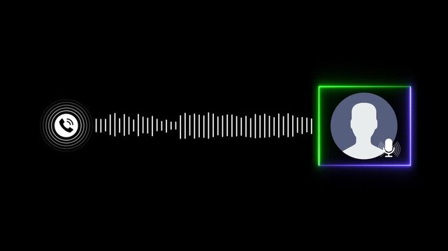 Audio Playback with Voice Waveform Animation. Sound Wave Equalizer Loop.