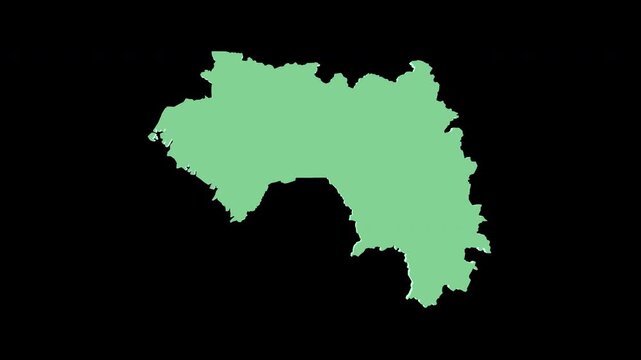 Guinea green 3D map spin perfect 10 second loop black background