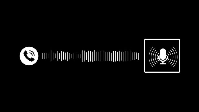 Audio Playback with Voice Waveform Animation. Sound Wave Equalizer Loop.