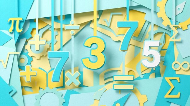 Abstract math background with numbers and symbols for back to school
