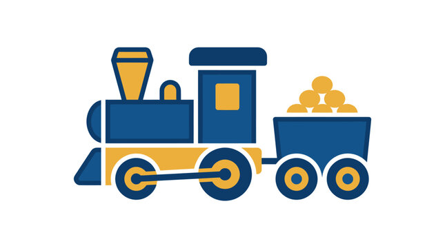 Toy train with gold coins cart.