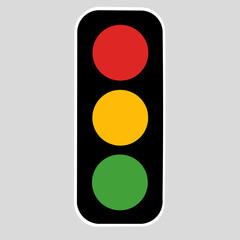 Traffic Light Signal Icon with Red Yellow Green Lights © Duks