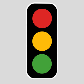 Traffic Light Signal Icon with Red Yellow Green Lights