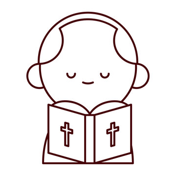 Catholic priest character in flat design
