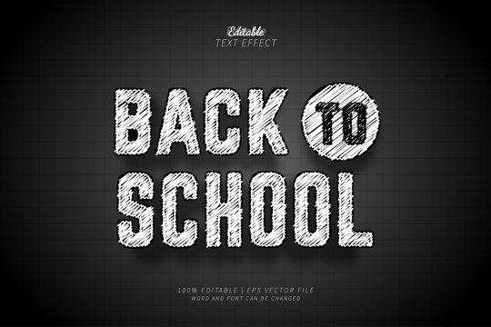 Back to School Editable Text Effect Style Doodle Scribble
