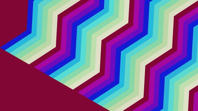 colorful diagonal zig zag stripes motion background