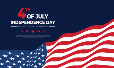 Obraz premium Celebration of Happy independence day of united states banner design background