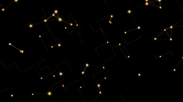 star constellation and lines digital network animation