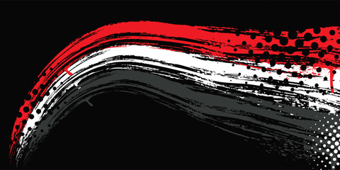 Gaming esport background striking stripes electric banner vector illustration design red black grunge brush wing comic pattern modern abstract concept livery stripes decal paint splash splatter.eps 10 © Ahlakul Karimah