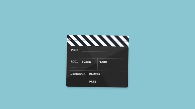 Movie clapperboard for film production and cinema scene direction