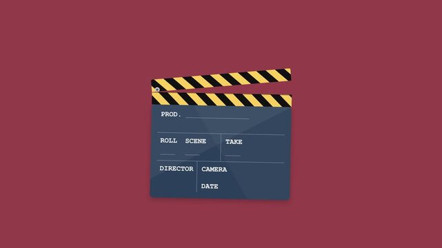 Film clapperboard for movie production and cinematic video recording