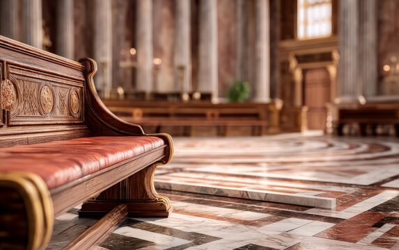 Luxurious Interior of a Historical Senate Chamber with Elegant Details