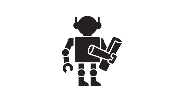 Robot carrying blueprints represents the intersection of advanced engineering and creative design in the modern architectural and industrial development sectors.