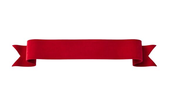 Red velvet ribbon banner for festive decoration
