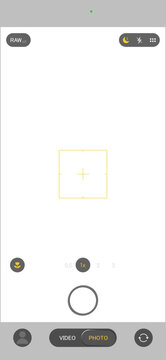 Mobile phone camera rec overlay mockup isolated on transparent bg. Recorder cam display. Video or photo recording screen. Viewfinder Layout template. Vector png